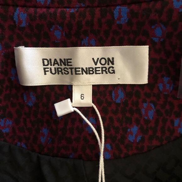 DVF Diane von Furstenberg NWT Bien Graphic Print Double Breasted Blazer Size 6 - Picture 7 of 16